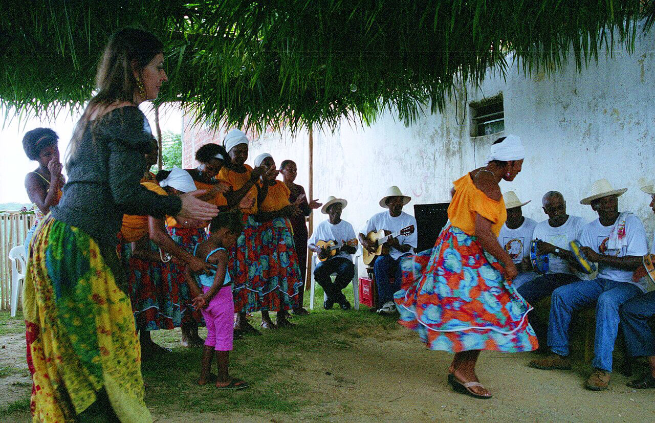 Brazil Samba carnival dancers performing with vibrant costumes